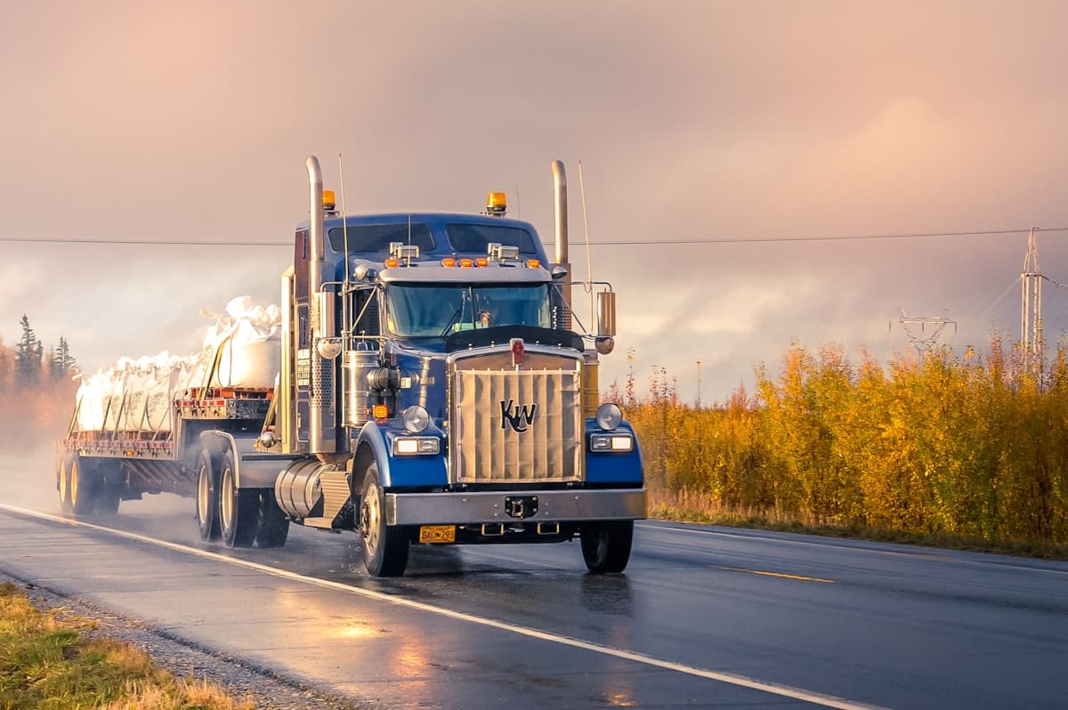 Semi truck moving freight along the US-Mexico corridor